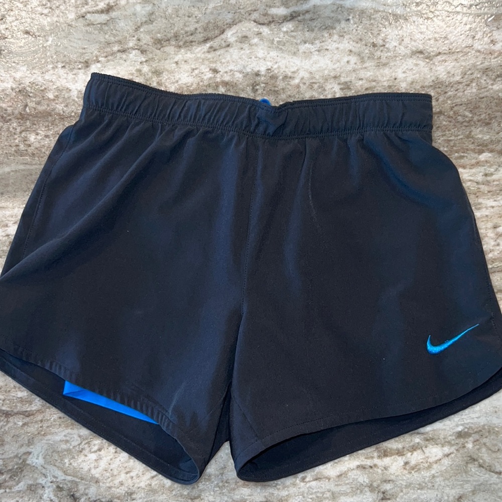 NIKE Black Athletic Shorts (with blue spandex)